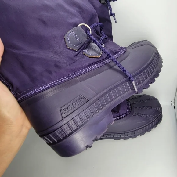 VTG Sorel Women's 5 Purple Winter Snow Boots Felt Liner Insulated Waterproof - Picture 11 of 16